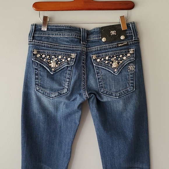 Miss Me Distressed Straight Jeans Flap Pocket 28 - Picture 4 of 8